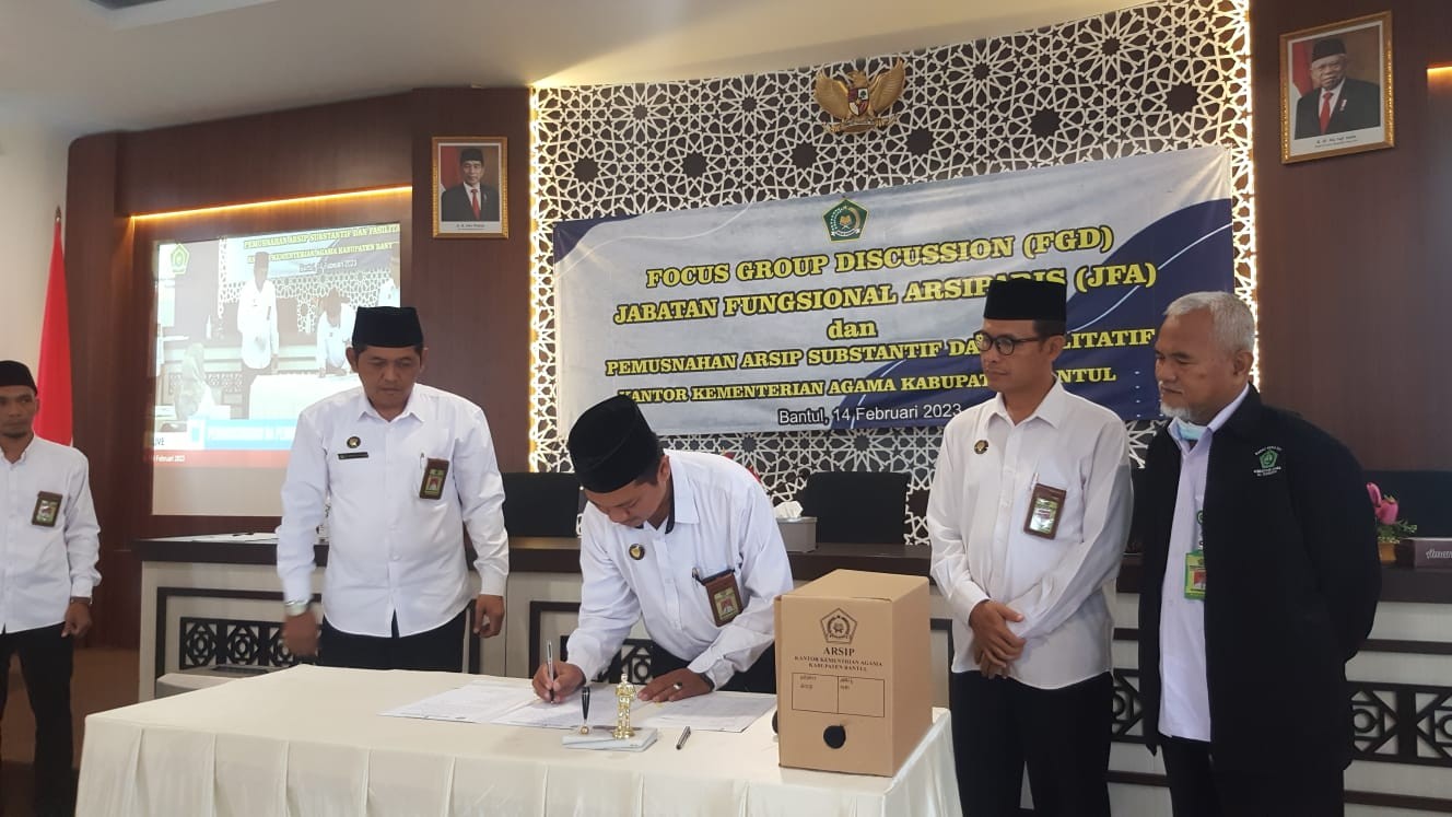KaTu MAN 4 Bantul Hadiri FGD JFA dan Pemusnahan Arsip Substantif, Fasilitatif Kemenag Bantul