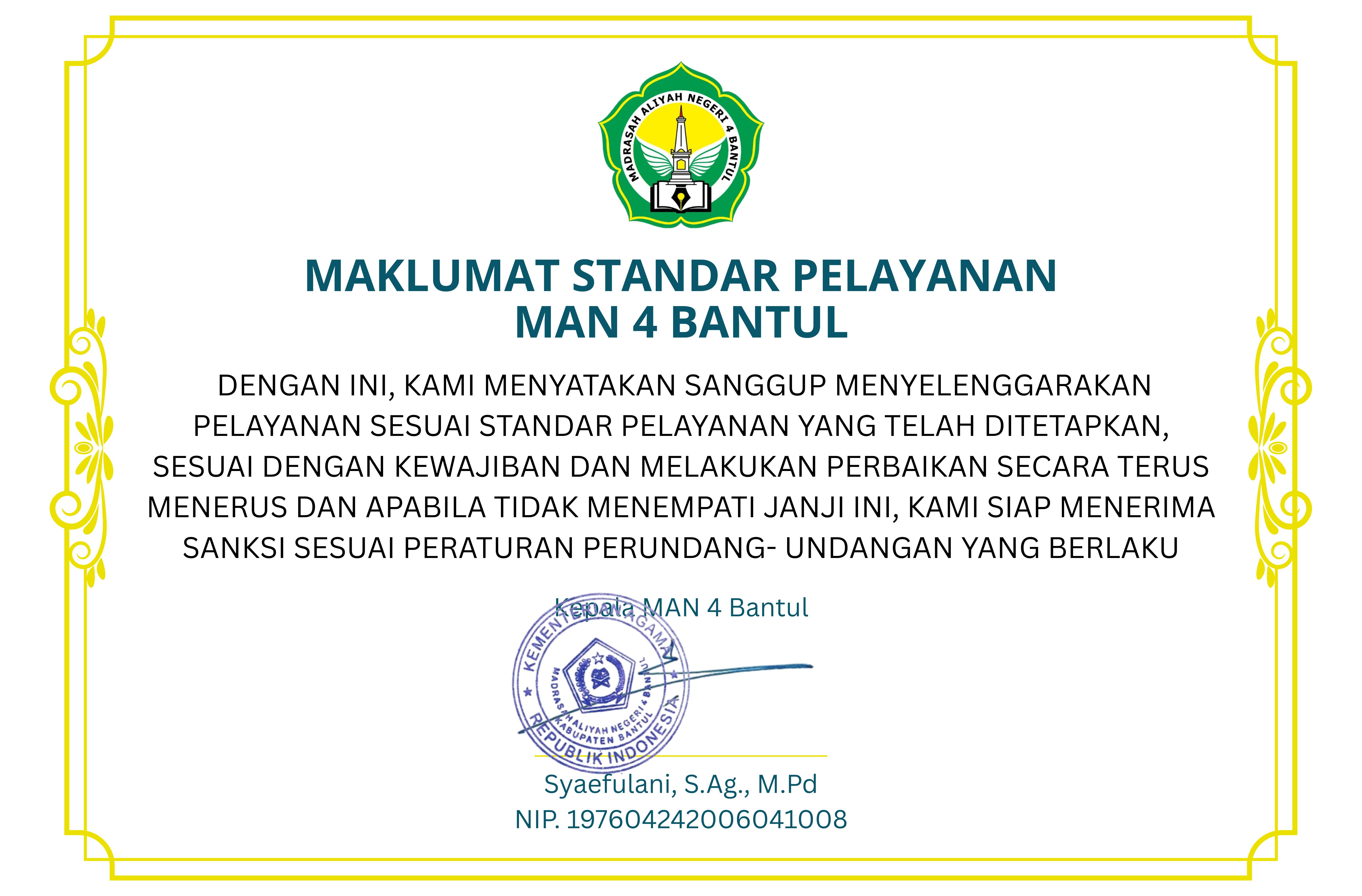 Maklumat Standar Pelayanan