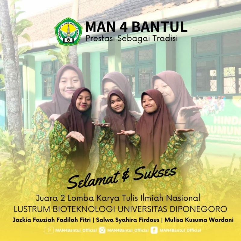 MAN 4 Bantul Torehkan Prestasi, Raih Medali Perak KTI UNDIP Tingkat Nasional