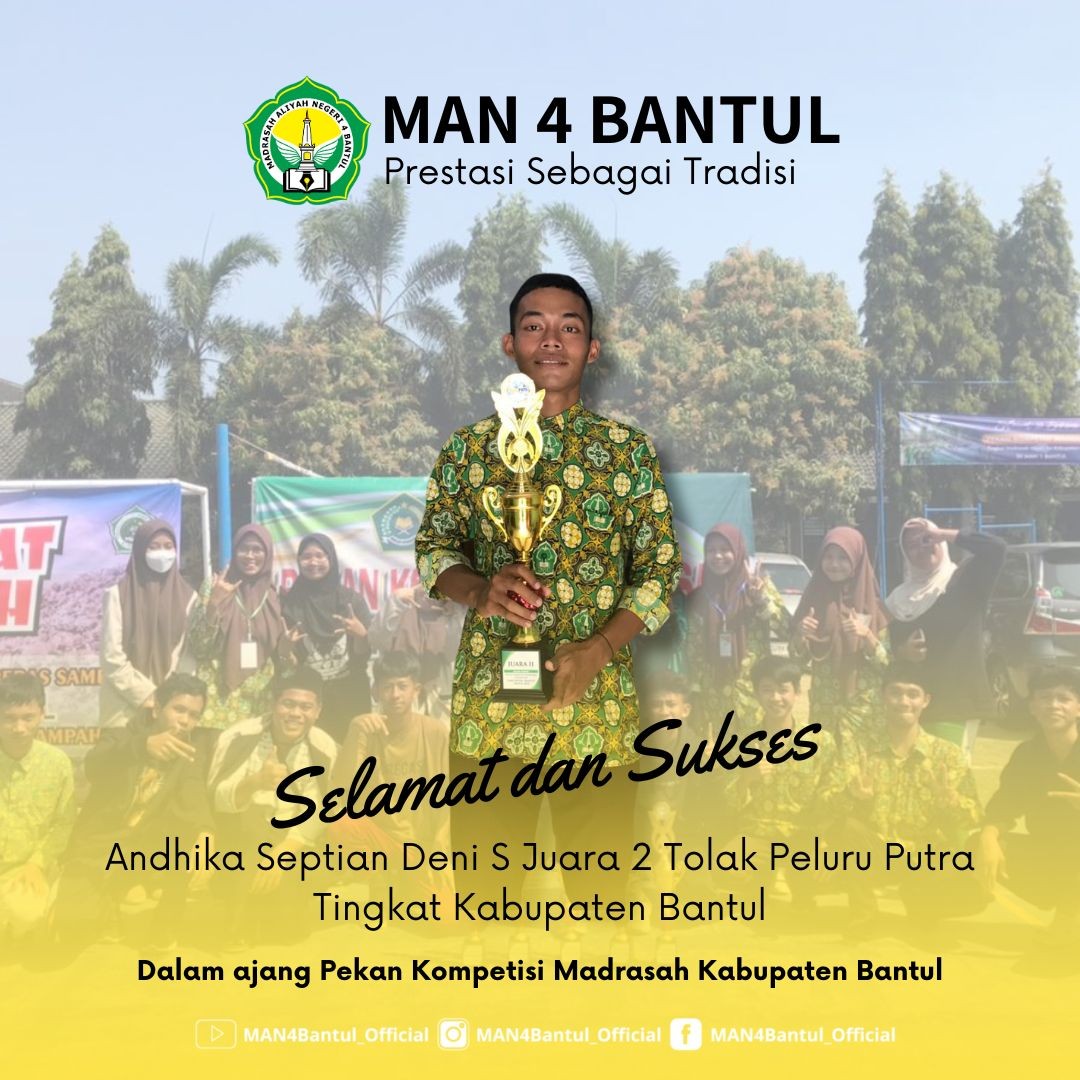 Torehkan Prestasi Siswa MAN 4 Bantul Raih Kejuaran Tolak Peluru Putra pada PKM 2023