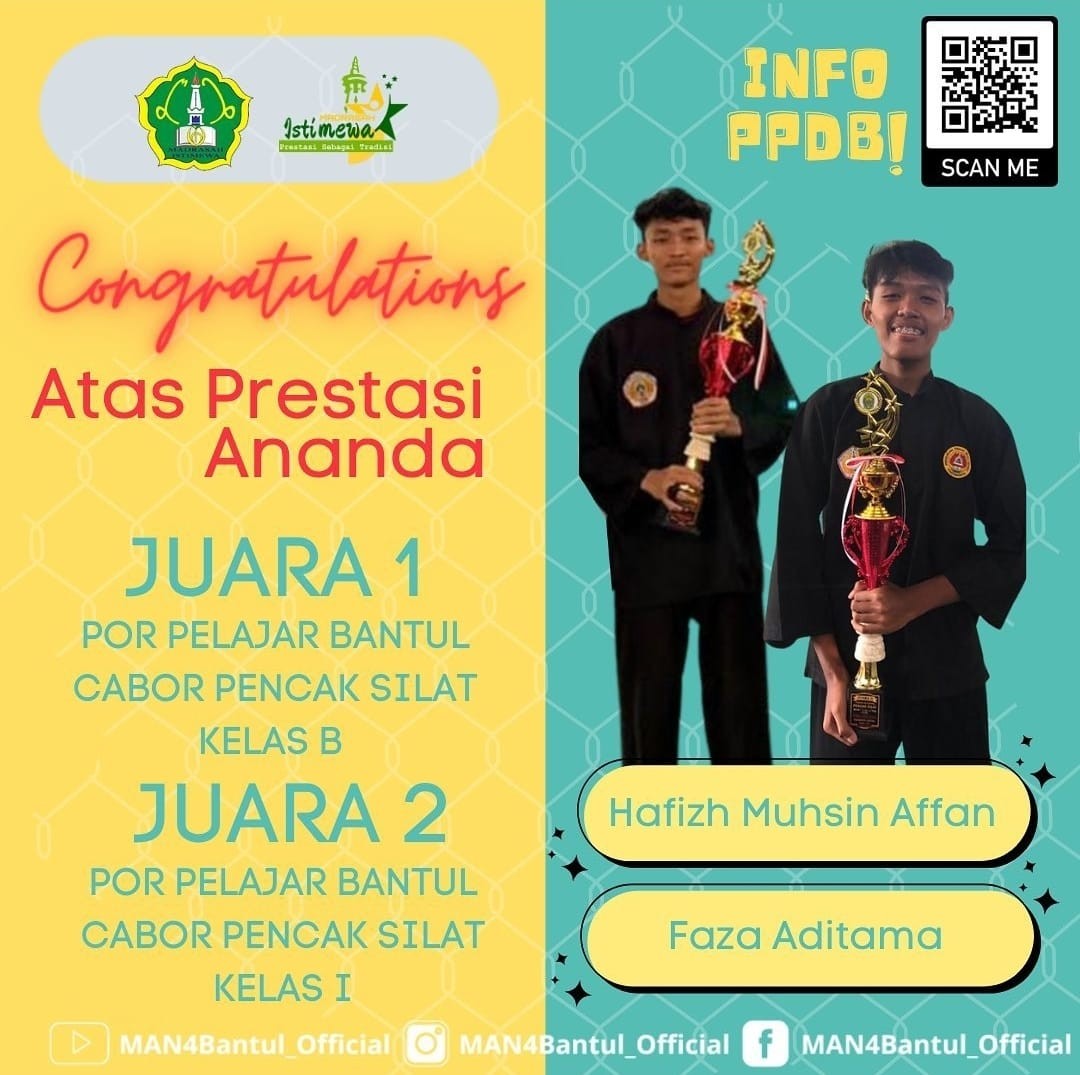 Tim Silat MAN 4 Bantul Raih Beragam Kejuaran di POR Pelajar Tahun 2023 Kabupaten Bantul