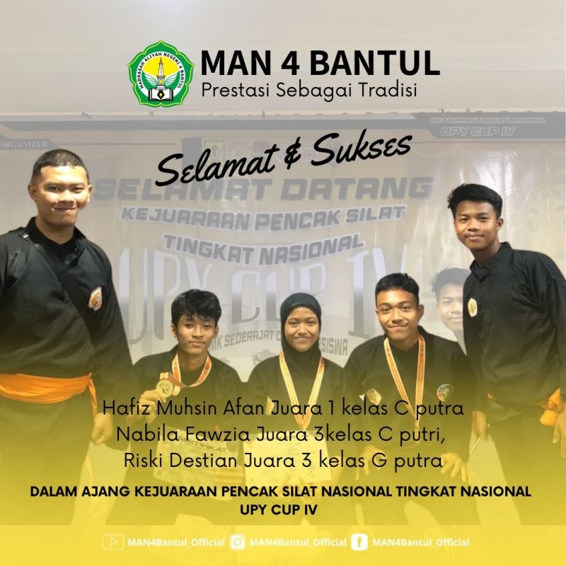 Siswa MAN 4 Bantul Raih 3 Kejuaraan Pencak Silat Tingkat Nasional