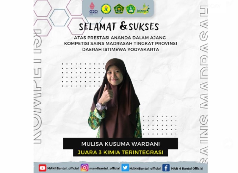 Siswa MAN 4 Bantul Juara 3 KSM Tingkat Provinsi