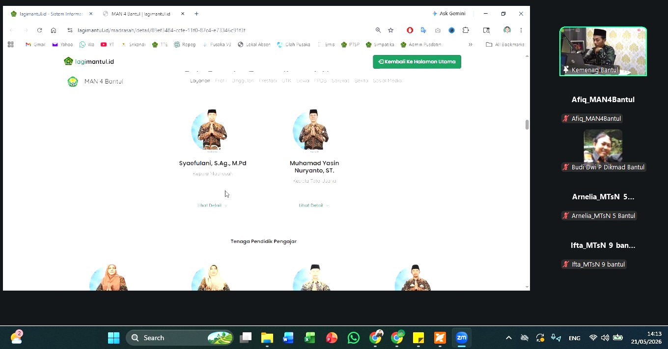 MAN 4 Bantul Perkuat Integrasi Layanan Digital Lewat Monitoring Aplikasi lagimantul.id