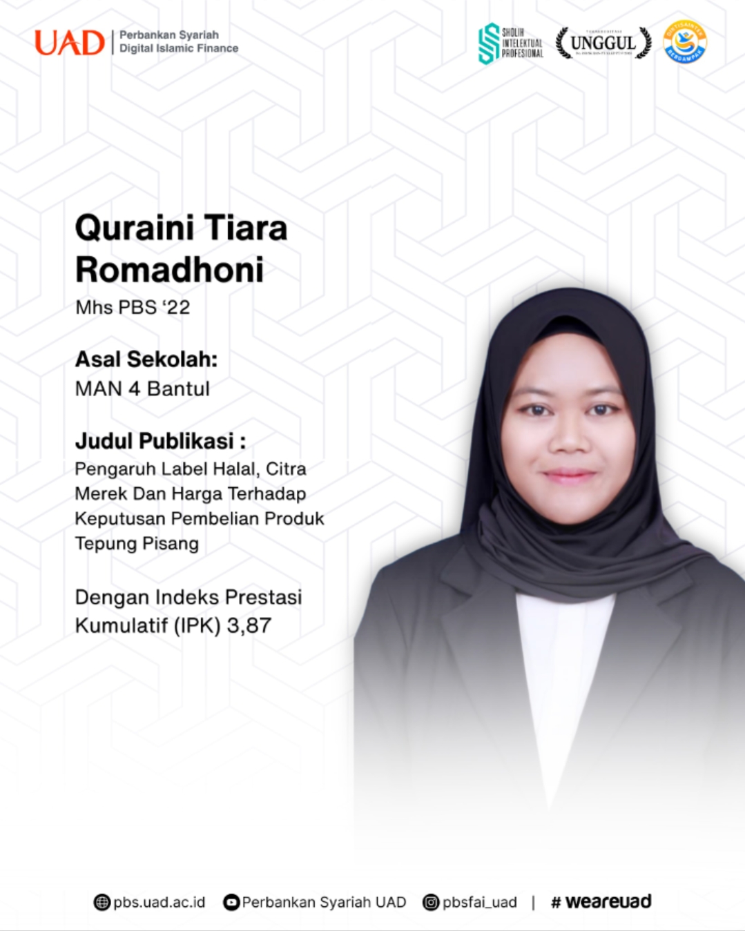 MAN 4 Bantul Cetak Lulusan Global, Quraini Tiara Romadhoni Torehkan Prestasi di Kancah Internasional