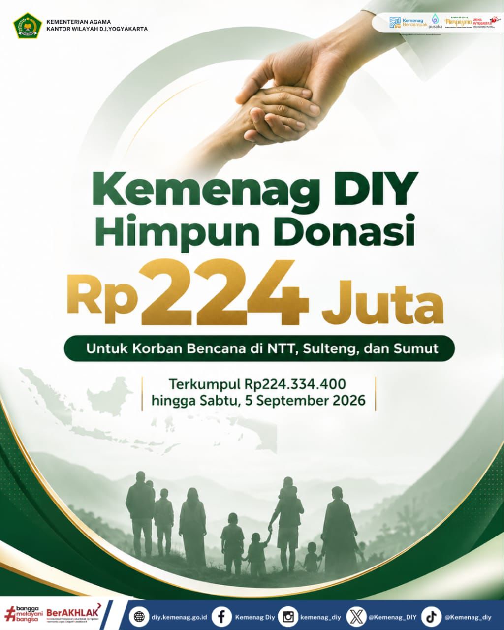 Kemenag DIY Himpun Donasi Rp 224 Juta untuk Korban Bencana di NTT, Sulteng, dan Sumut
