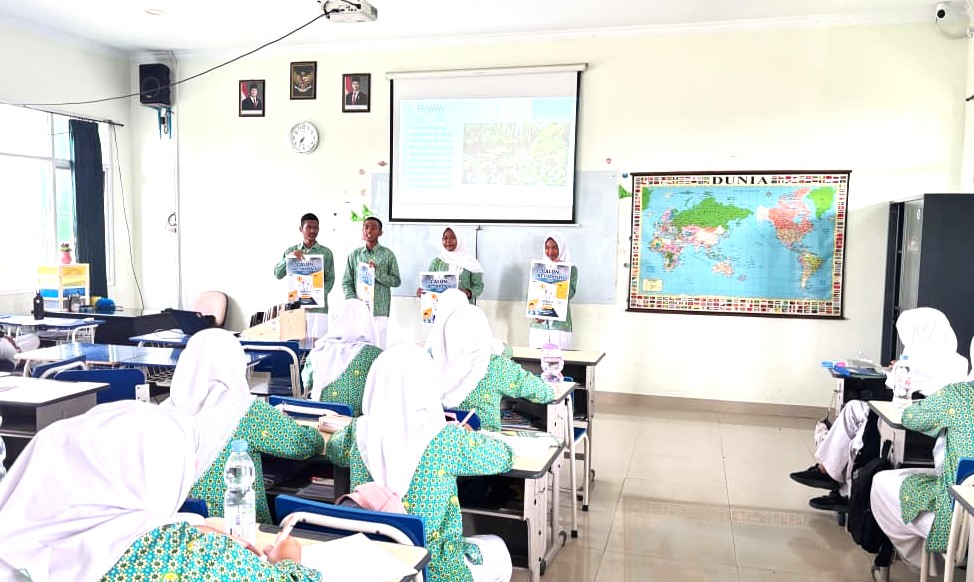 Paslon Ketua OSIS MAN 4 Bantul Sosialisasi Visi-Misi Keliling Kelas