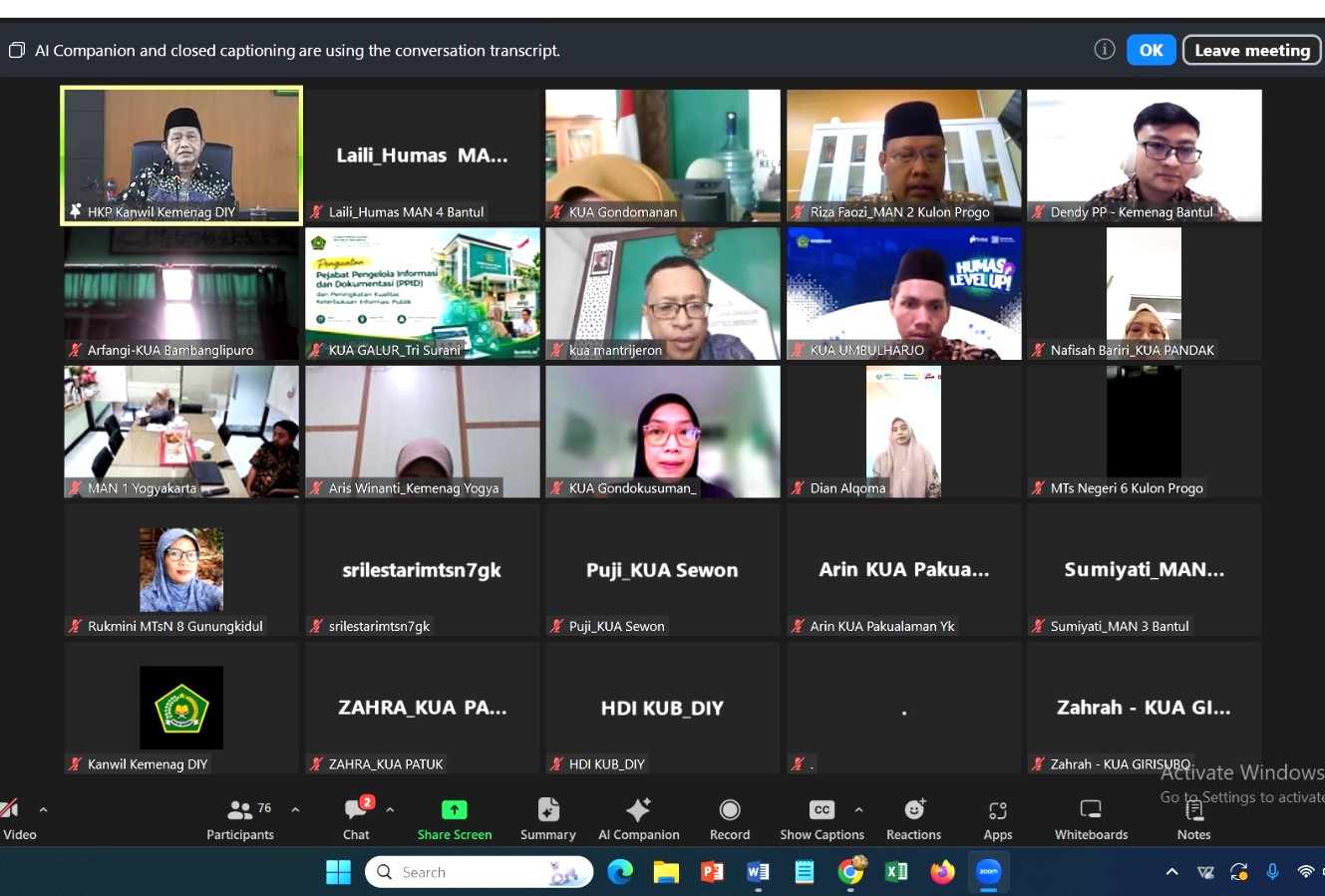 Mantapkan Kualitas Layanan Informasi Publik, Humas MAN 4 Bantul Ikuti Rapat Koordinasi PPID DIY